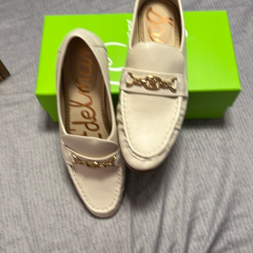 Sam Edelman Cream Leather Loafers - Picture 9 of 9
